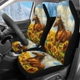 thumbnail image 1 of Pzuqiu Sunflower Horse Car Front Seat Cover Warm Anti-Slip Car Seats Covers Front Seats Only Soft Comfortable Auto Interior Covers Full Coverage Universal Fit for Cars SUV, 1 of 7