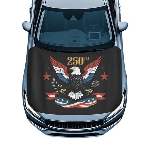 Pzuqiu Tie Dye Pattern Car Hood Cover UV Resistant, Car Hood Cover Protector Stretch Fabric Stretchable Easy to Install Car Hood Covers for Pickup