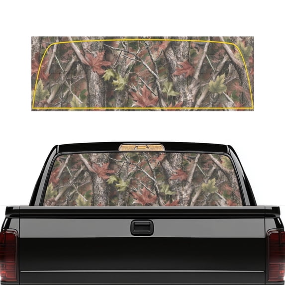 Pzuqiu Truck Back Window Decal 66.9 x 22.4 Inches, Weatherproof Vinyl Rear Window Decal for Most Pickup Trucks, Universal Fit for Car Owners