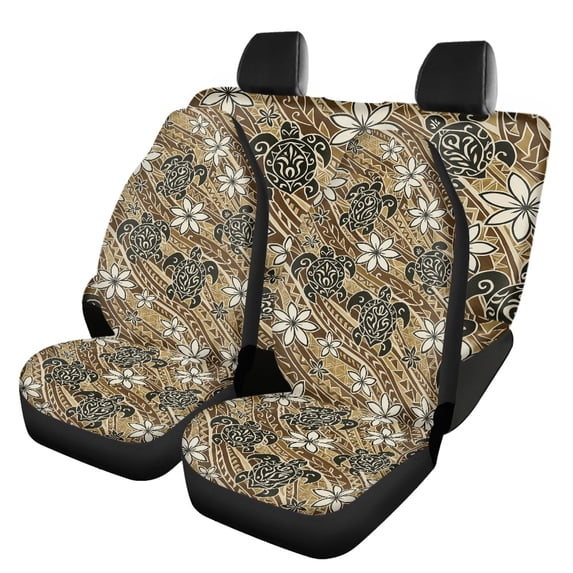 Pzuqiu Turtle Geometric Car Seat Covers Full Set 3 Pack Front and Rear Seat Cover Set Easy to Install Breathable Suitable for Trucks Cars