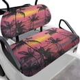 thumbnail image 1 of Pzuqiu Universal Sunset Palm Tree Golf Cart Seat Covers Easy to Clean Portable Club Car Seat Cover Golf Cart Accessories Protective Cushion for All Club Cars More 2 Passenger Cart, 1 of 7