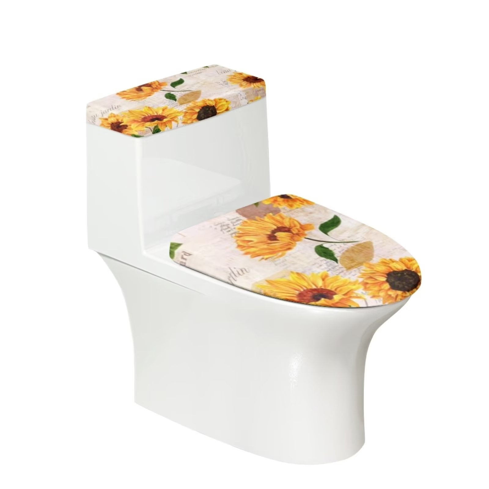 Pzuqiu Vintage Sunflower Toilet Dust Cover Set of 2 Skin Friendly