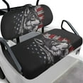 thumbnail image 1 of Pzuqiu Wolf Golf Cart Seat Covers 2 Passenger American Flag Golf Cart Seat Towel Keeps Seats Clean and Comfortable Easy Installation Club Car Accessories Fits Most Club Cars, 1 of 7