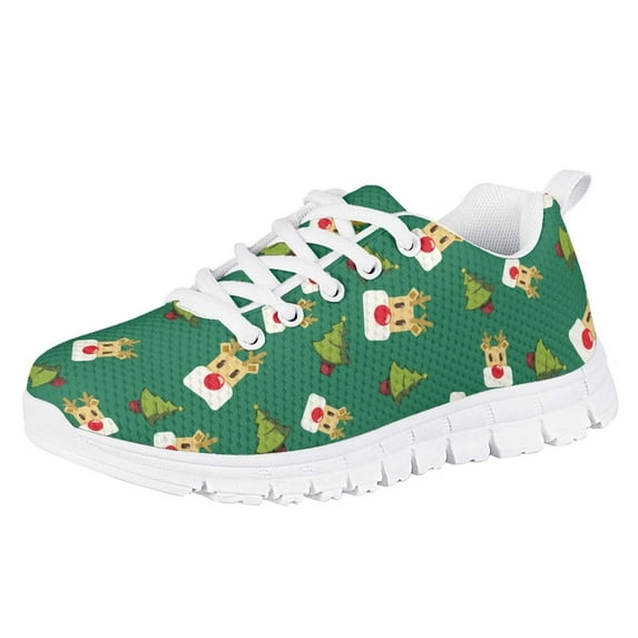 Pzuqiu Xmas Reindeer Girls Running Shoes 2 Little Kid Sport Shoes SneakersBoys Lace Up Walking Tennis Shoes Cute Snail Lightweight Breathable Athletic Shoes Christmas Gift
