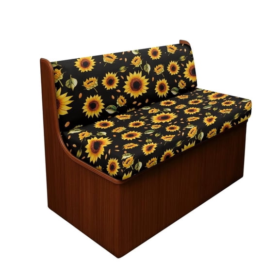 Pzuqiu Yellow Sunflower Camper Cushion Slipcover Scratch Resistant 2Pcs Rv Dinette Cushion Cover Replacement Lightweight Rv Accessories for Travel Trailer Couch Rv Booth Seat