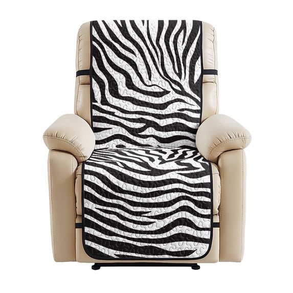 Pzuqiu Zebra Print Quilted Recliner Chair Cover, Spill Proof Stain ...