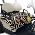 thumbnail image 1 of Pzuqiu Zebra Stripe Quilted Golf Cart Seat Cover - 2-Person Non-Slip Protector With Pockets, Universal Fit For EZGO Yamaha Club Car, 1 of 9