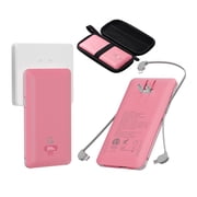 Q 10000mAh PD20W Fast Charging Portable Power Charger External Battery Charger with Cables,USB Battery Pack with Built-in Cables AC Wall Plug Compatible for iPhone and Android Cell Phone
