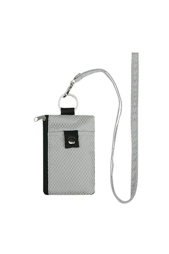 Blocking Small Wallet with ID Window,WaterResistant Zip Id Case Wallet with Lanyard Keychain for Cards,Cash,Travel,Women,Men
