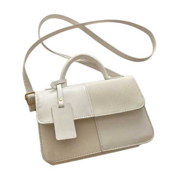 Q-727 White Small Square Crossbody Bag Adjustable Shoulder Strap Handbag For Women Lightweight Purse With Hidden Pockets For Phone Wallet Keys Everyday Essential Compact 230G