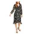 thumbnail image 1 of Q & A Womens Pritned Midi Wrap Dress, 1 of 2