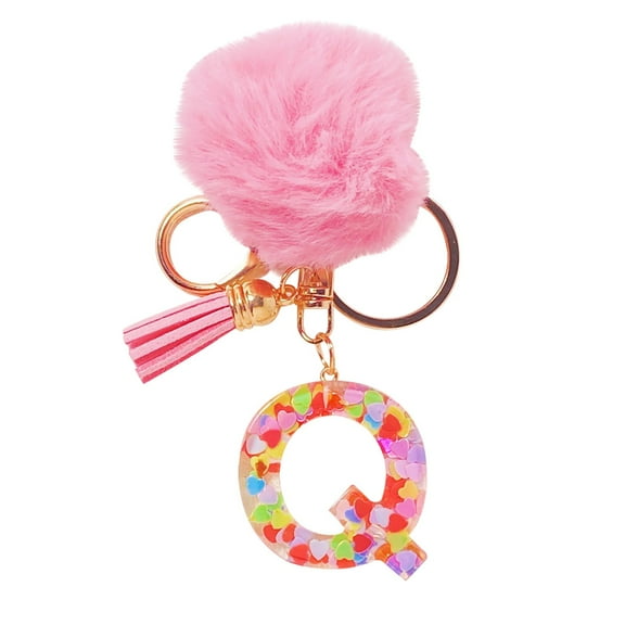 Q Alphabet Keychain Large Letter Key Ring Personalized Initial Charms Cute Style Metal Keychain For Gift Giving Birthday Graduation Travel Souvenir 1Pc 0.05 Lb
