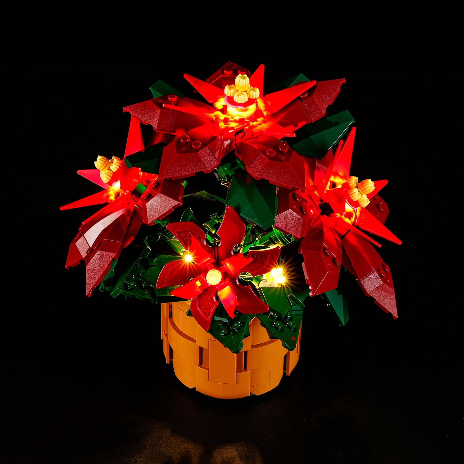 YEABRICKS LED Light Kit For Lego 10370 Icons Poinsettia Model - Lighting Set Only (Model Not Included)