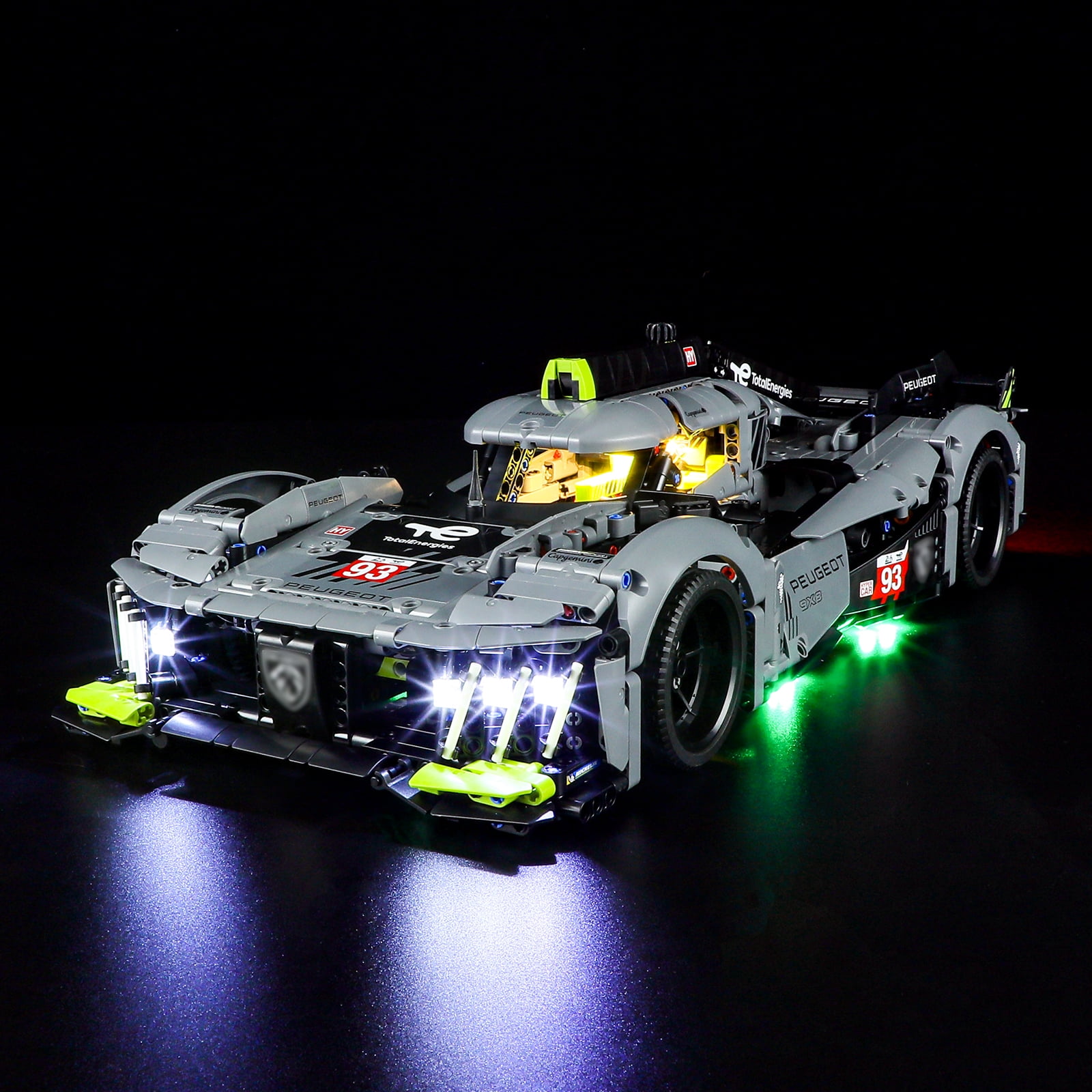 Q&C Lighting Led Light Kit Lighting Set Compatible With The Lego Technic Car PEUGEOT 9X8 24H Le Mans Hybrid Hypercar 42156 Building Blocks Without Lego Set