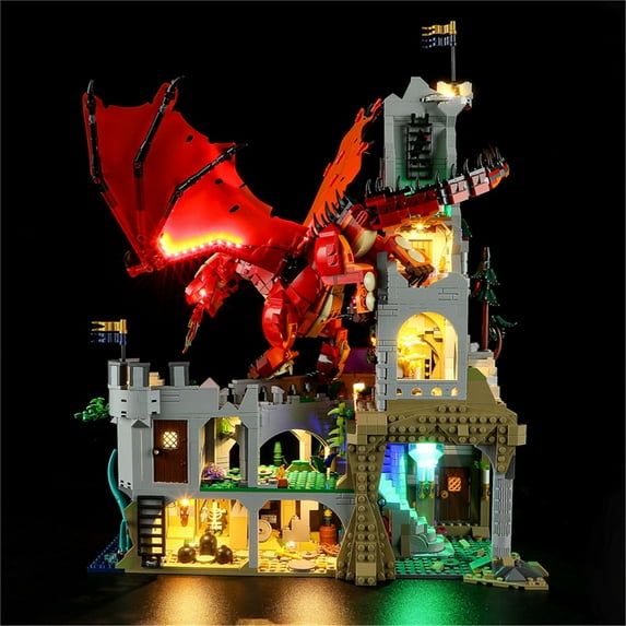Q&C Lighting Led Light Kit Lighting Set Compatible With The Lego Ideas Dungeons & Dragons: Red Dragon's Tale 21348 Building Blocks Without Lego Set