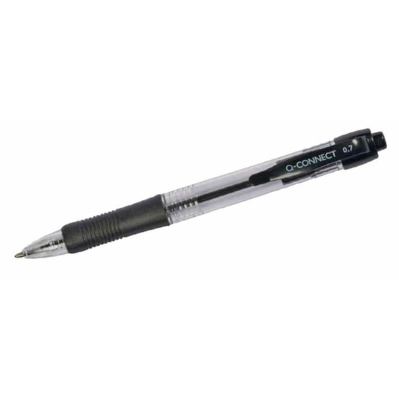 Q CONNECT - Medium Tip Retractable Ballpoint Pens - Pack of 10 (Black)
