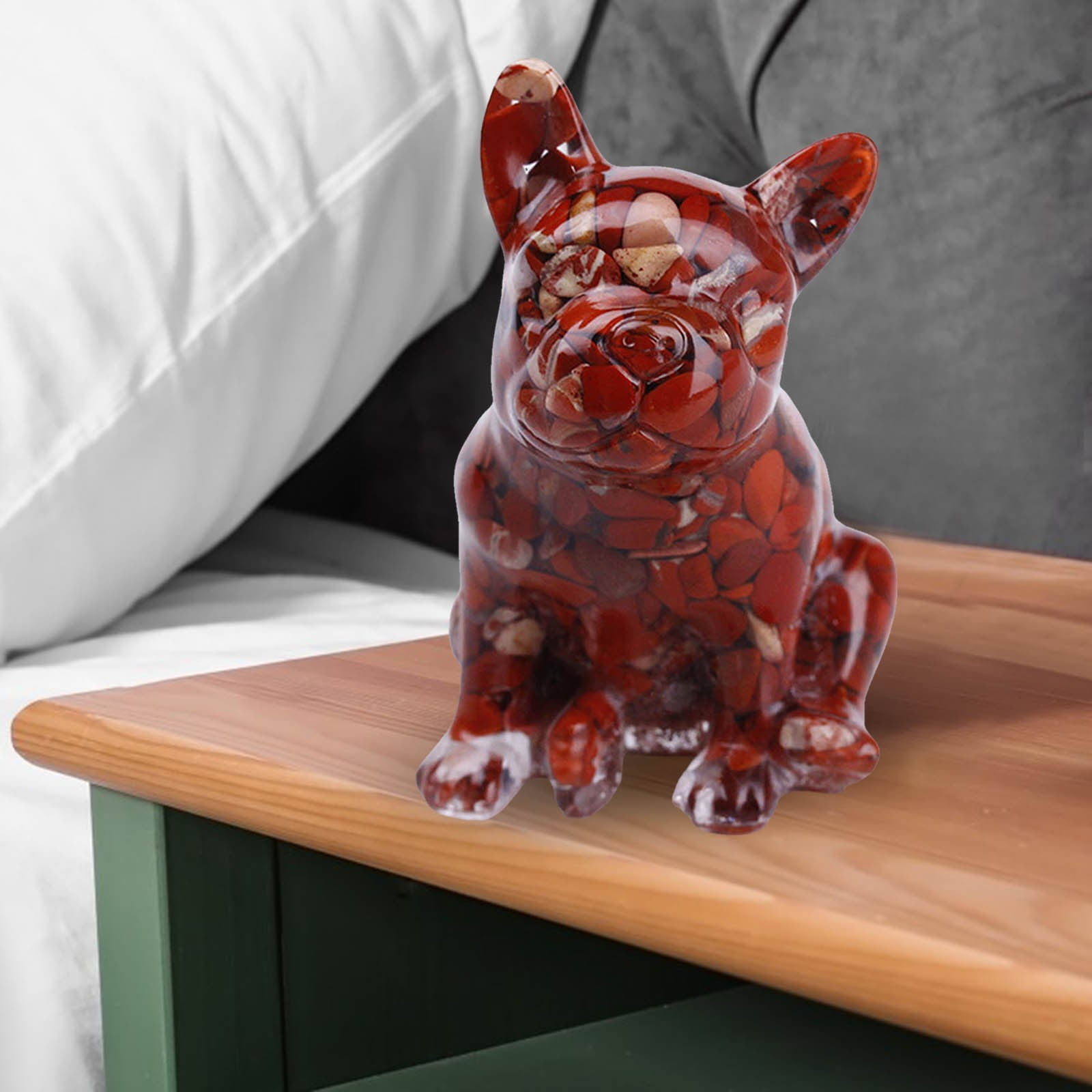 Q Christmas Ornament Stone Epoxy Resin Figurines Collectibles Of