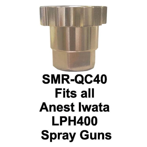 Q-Cup Spray Gun Cup Adapter SMR-QC40 - Fits Anest Iwata LPH400 Spray Guns