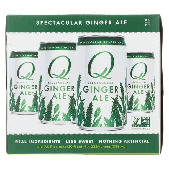 Q Drinks - Ginger Ale - Case of 6 4 packs 7.5oz Cans