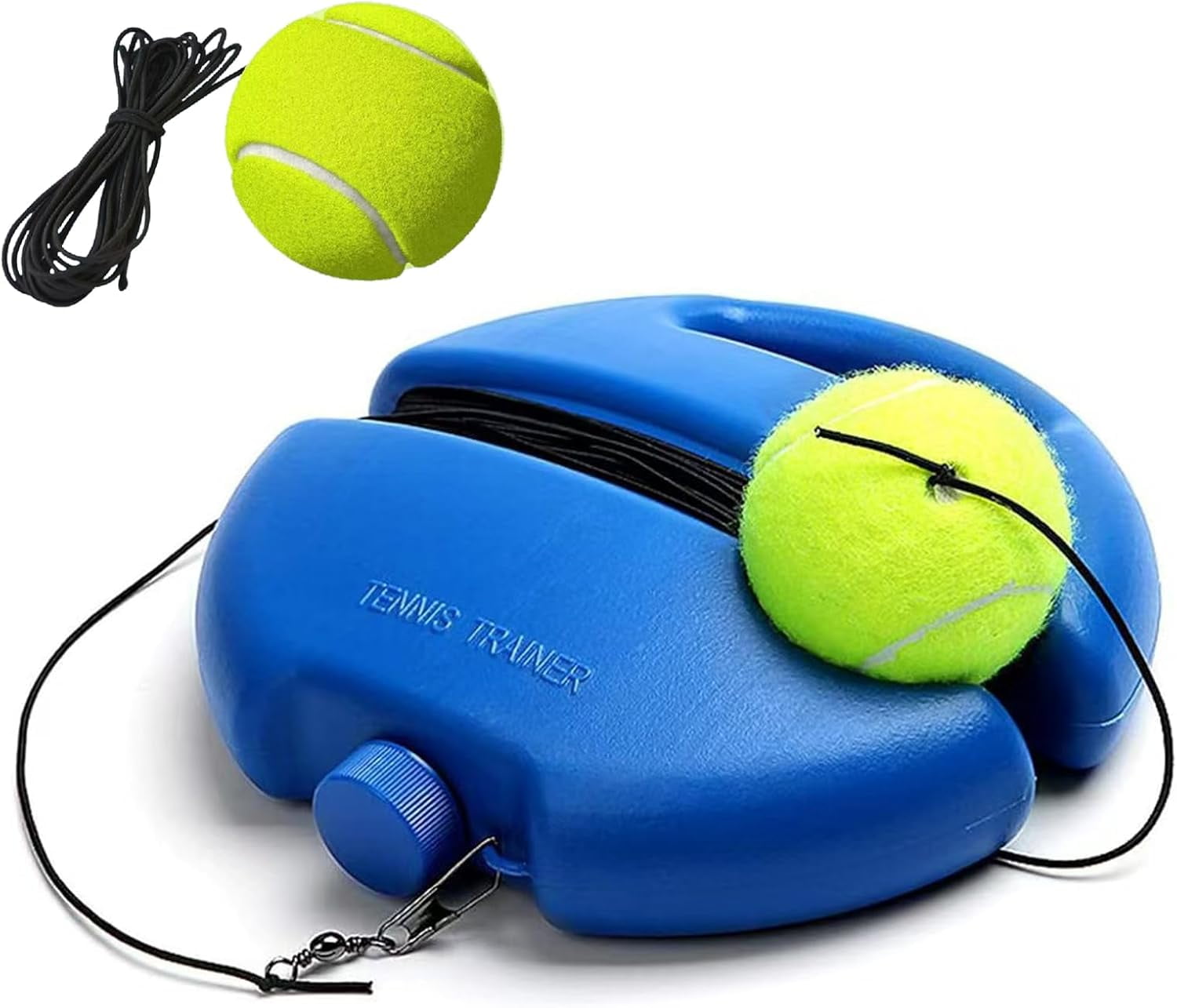 Q&F Tech Tennis Trainer Rebound Ball Set, Solo Practice Reaction Kit/Ball, Portable Self Training Tool/Device, for Beginners/Adults - 1base+2balls
