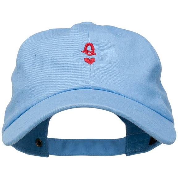Q Heart Symbol Embroidered Washed Cap - Blue OSFM