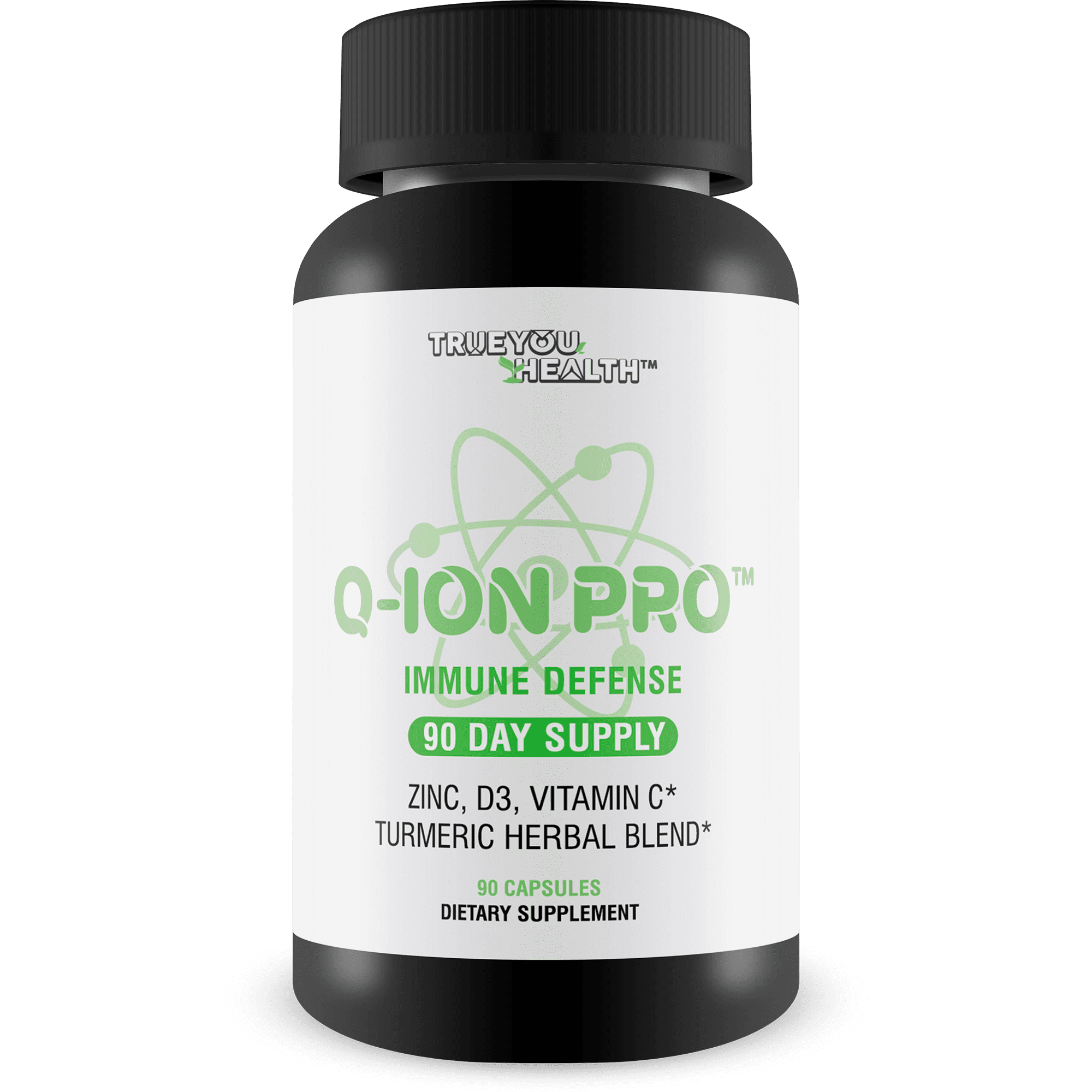 Q-Ion Pro - Immune Defense Formula - 90 Day Supply - Natural Immune Support Supplement - Promote Healthy Immune Response & Immune System - High in Antioxidants - Vitamin C, Vitamin D3, Zinc, Turmeric