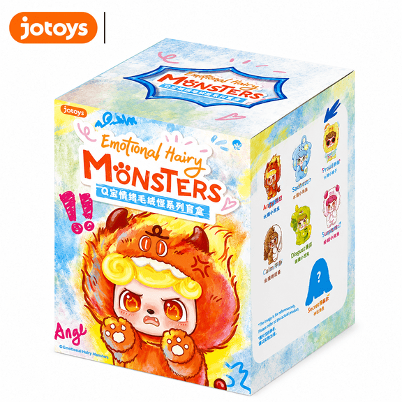 Q KID Emotional Hairy Monsters Series Collectible Figure, Random Assorted Character, 1 BOX