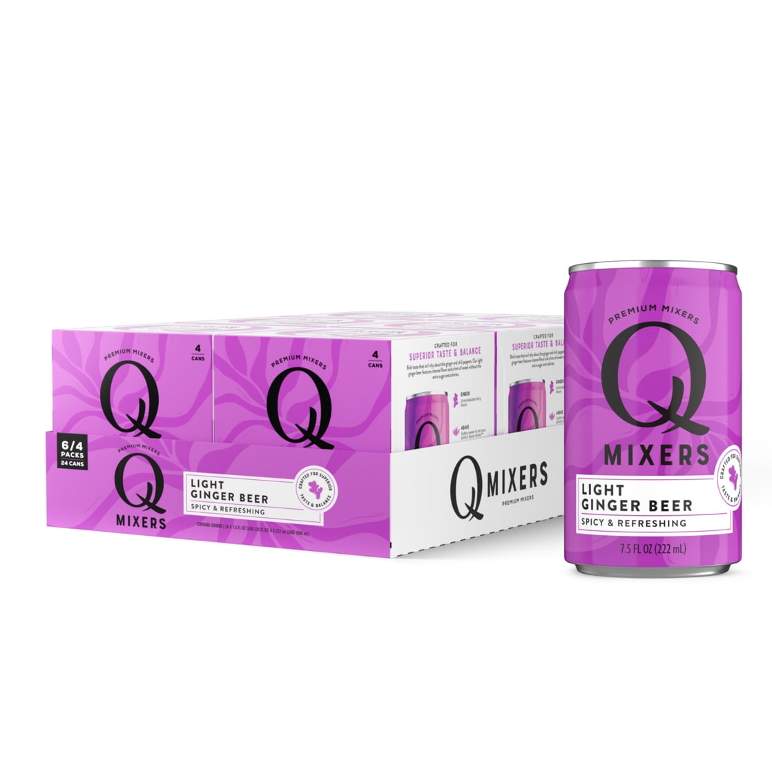 Q Light Ginger Beer, 7.5 oz, 24 pack