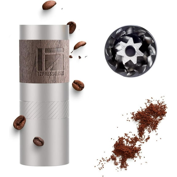 Q Manual Coffee Grinder with Stainless Steel Conical Burr, Foldable Handle for Drip, French Press, Cold Brew, Travel