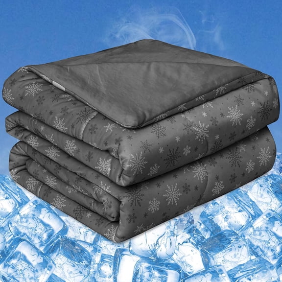 Q-Max 0.45 Double-Sided Cooling Comforter for Hot Sleepers Lightweight Breathable Summer Quilt Dark Grey Queen 90 x 90