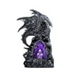 thumbnail image 1 of Q-Max 11"H Medieval Silver Dragon Guarding Purple LED Night Light Crystal Cave Statue Fantasy Decoration Figurine, 1 of 1