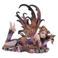 thumbnail image 1 of Q-Max GSC9991472 6 in. Fairy Laying on Leaves Statue Fantasy Decoration Figurine, Brown, 1 of 1
