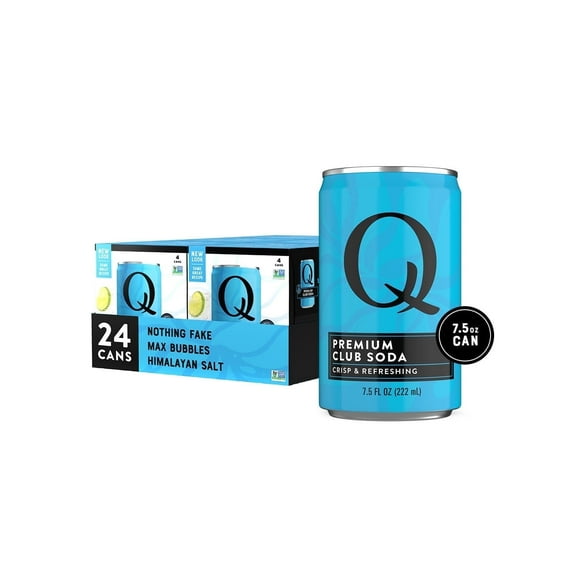 Q Mixers Club Soda, Premium Cocktail Mixer with Real Ingredients, 7.5 fl oz (pack of 24)