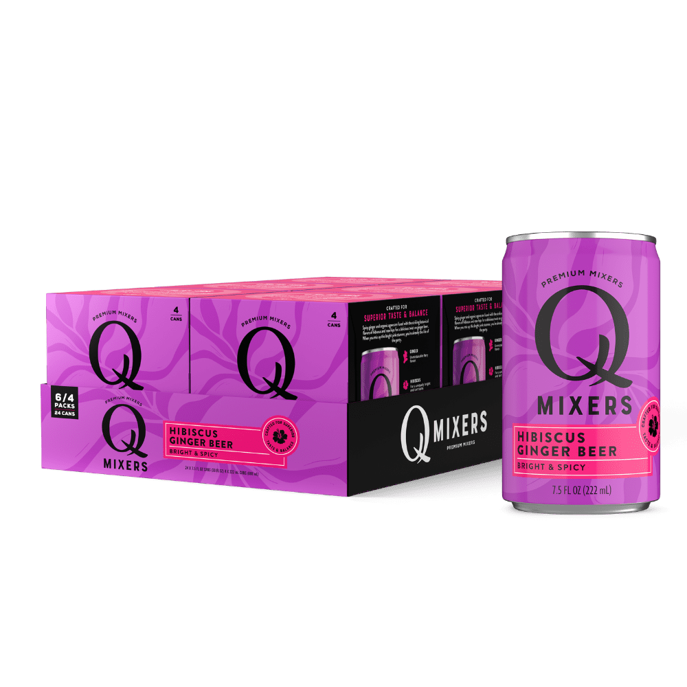 Q Mixers Hibiscus Ginger Beer, Premium Cocktail Mixer with Real