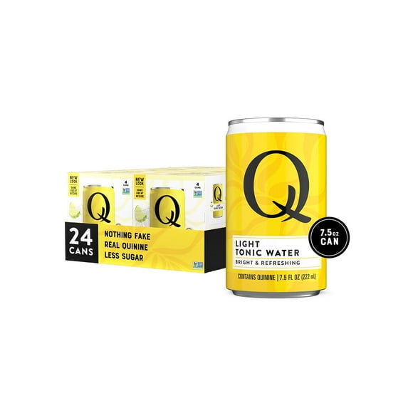 Q Mixers Light Tonic Water, Premium Cocktail Mixer with Real Ingredients, 7.5 fl oz (Pack of 24)