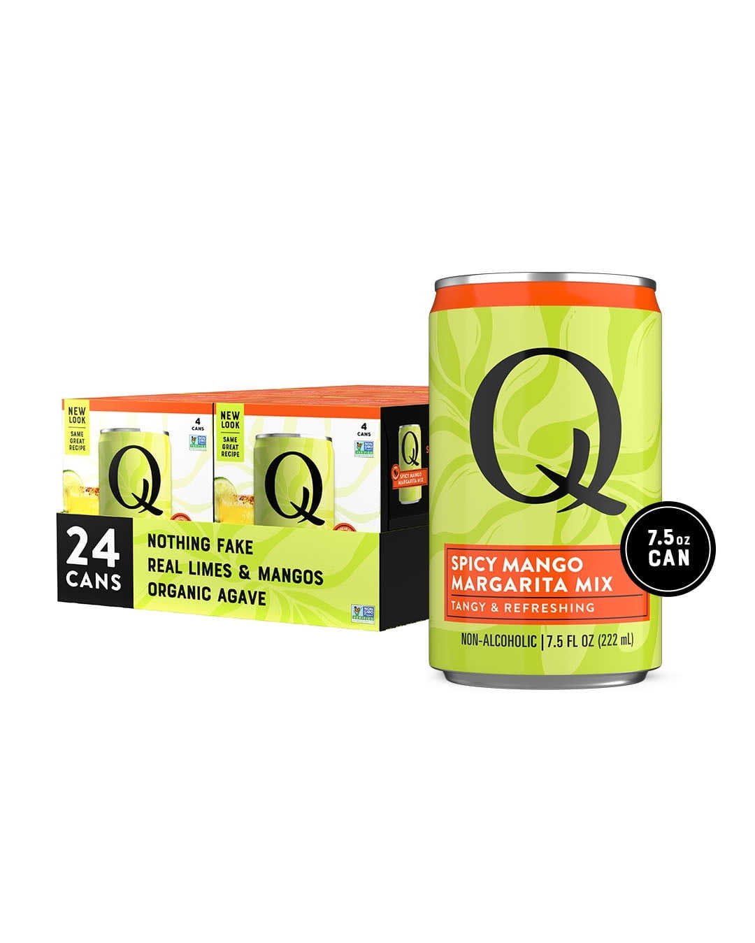 Q Mixers Spicy Mango Margarita Mix, Premium Cocktail Mixer with Real Ingredients, 7.5 fl oz (Pack of 24)