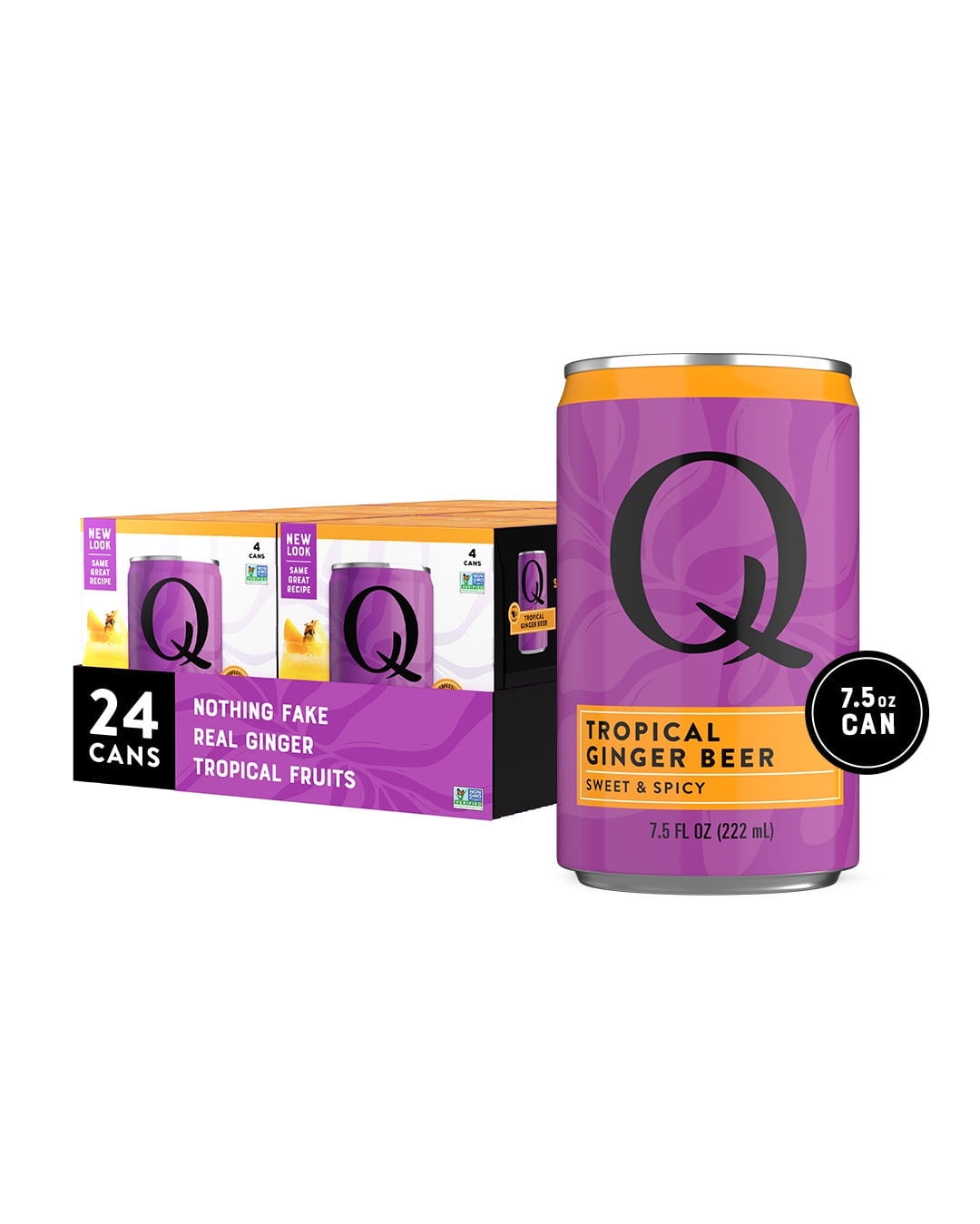 Q Mixers Tropical Ginger Beer, Premium Cocktail Mixer with Real Ingredients, 7.5 fl oz (Pack of 24)