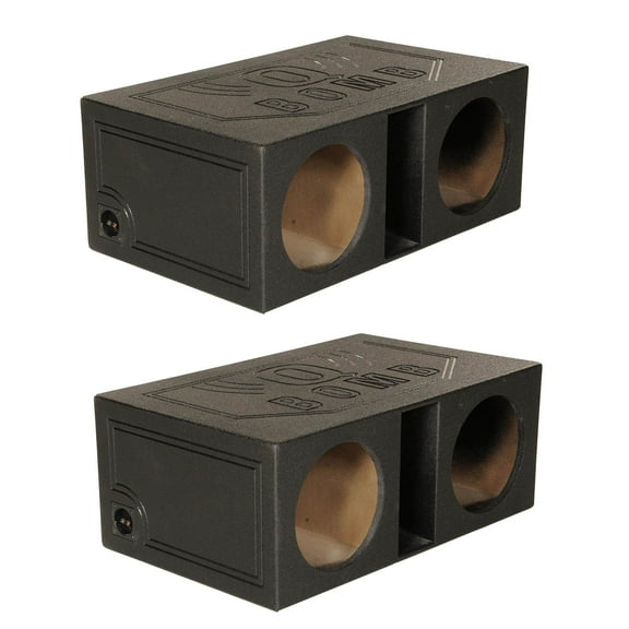 Q-POWER QBOMB 12" Dual Vented Ported Car Subwoofer Sub Box Enclosure (2 Pack)