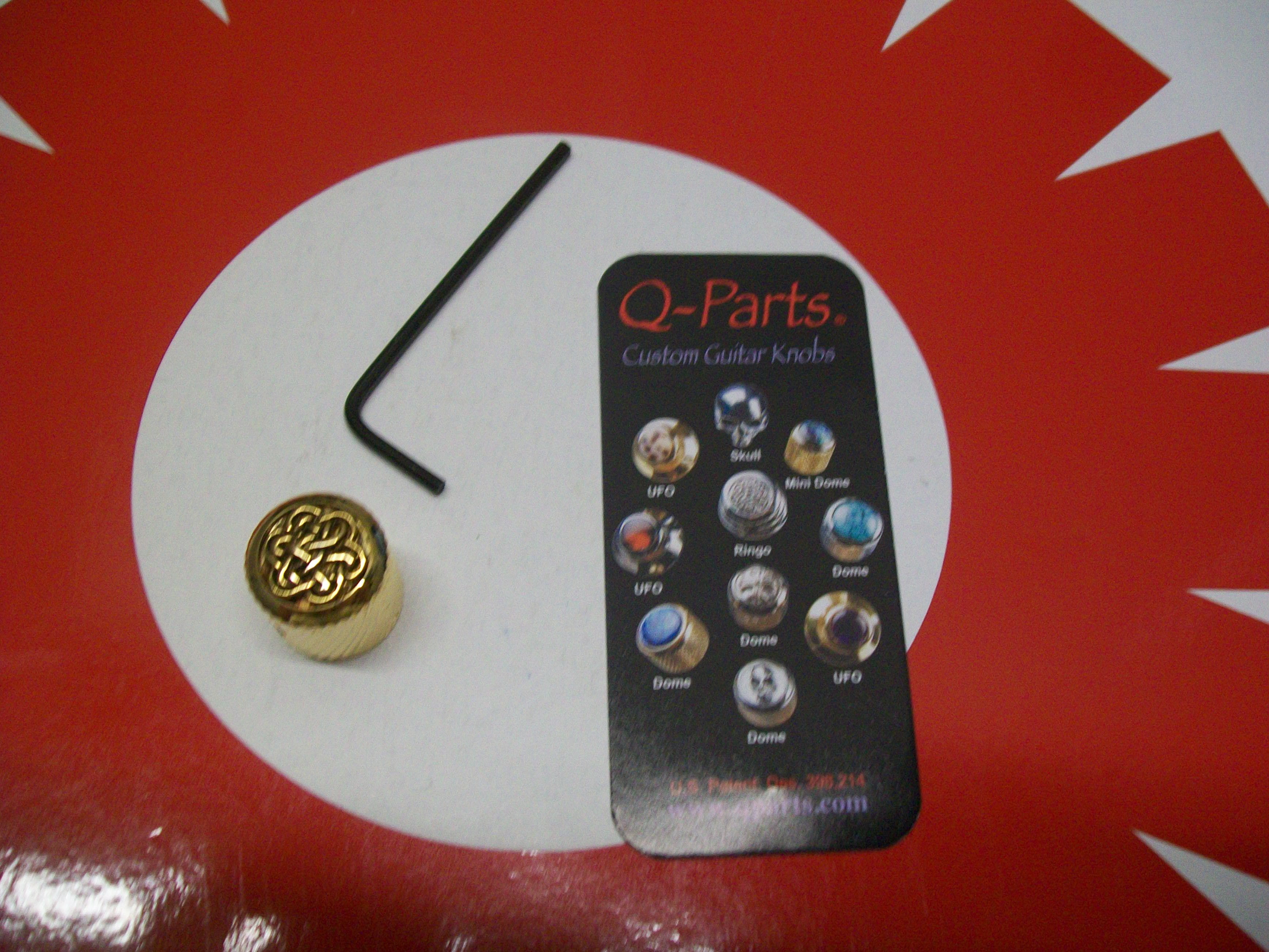 Q-Parts Mini Dome Knob, CELTIC WEAVE ON GOLD, KGMD-0316