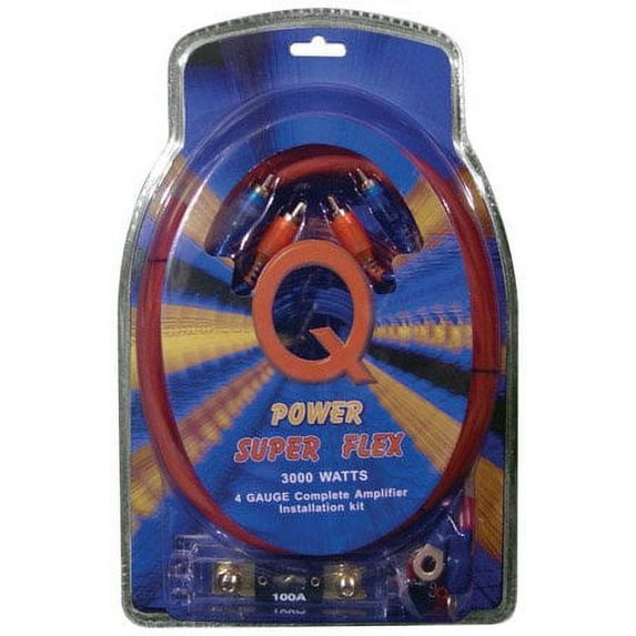 Q Power 4GAMPKITSFLEX 4 Gauge Amp Kit Super Flex