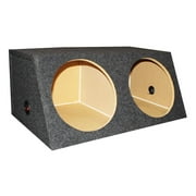 Q Power BASS12 Dual 12-Inch Sealed Angled Subwoofer Enclosure Box