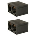 thumbnail image 1 of Q Power Dual 10 Inch Triangle Ported Subwoofer Box w/ Bedliner Spray (2 Pack), 1 of 7