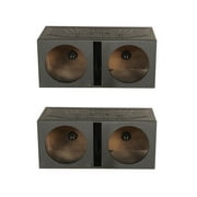 Q Power Dual 10 Inch Vented Port Subwoofer Sub Box w/ Bedliner Spray 2 Pack