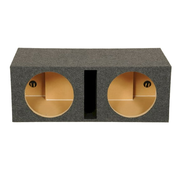 Q Power 2 Hole 12-Inch Vented Heavy Duty Subwoofer Enclosure, Charcoal Grey