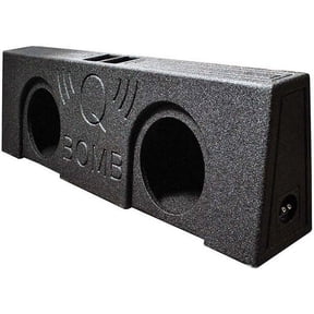 Q Power QBomb Dual 12 Inch Vented Subwoofer Sub Box with Black Bedliner Spray