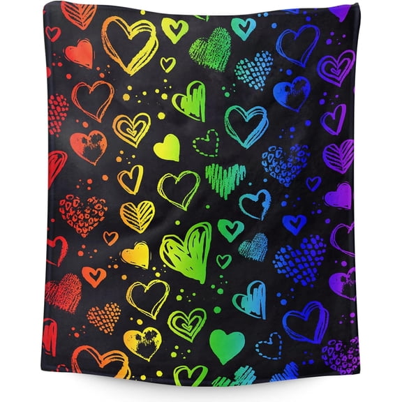 Q Pride Blanket Gifts, 40"x30" Rainbow Throw Blanket for Q, , Lesbian, Transexual, Friends, Besties, Pride, Soft Plush Bed Throw Blankets for Sofa Couch