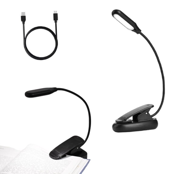 Q&Q BASICS LED Reading Book Light With Flexible Clip USB Rechargeable Lamps For Reader Work