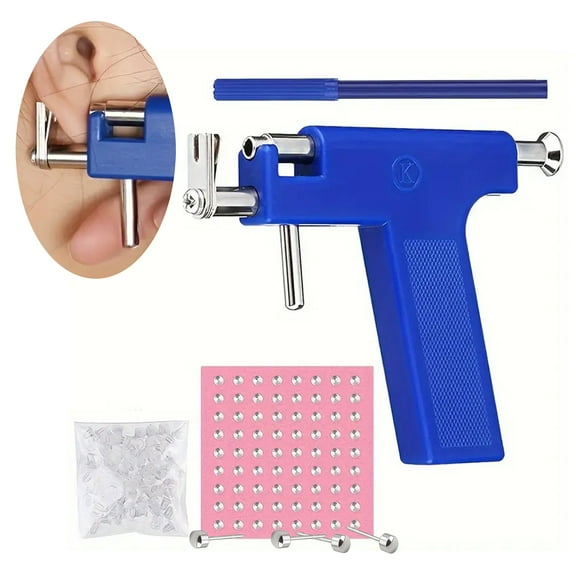 Q&Q BASICS Professional Piercing Gun Kit - Ear Piercing Gun, Nose Piercing Gun, and Body Piercing Gun with Studs Punch Tool Set for Safe and Efficient Piercings