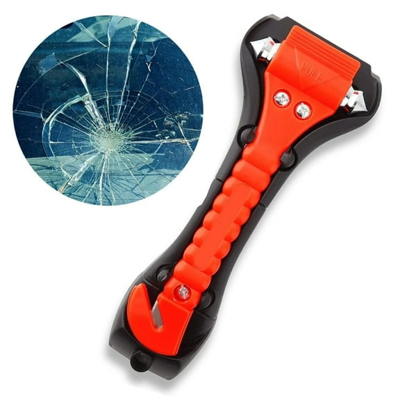 Q&Q BASICS Safety Hammer and Seatbelt Cutter - Ultimate Car Emergency Escape Tool - Swiss Safe Car Safety Hammer, Emergency Hammer for Car Breakdowns and Accidents