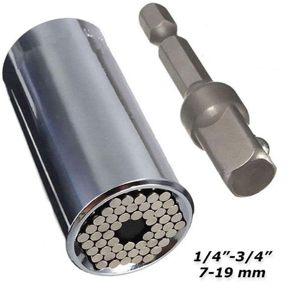 Q&Q BASICS Universal Socket Wrench Set with Power Drill Adapter Multi Shapes Tool Set
